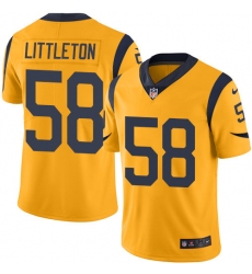 Nike Rams 58 Cory Littleton Gold Mens Stitched NFL Limited Rush Jersey