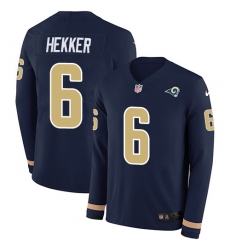Nike Rams 6 Johnny Hekker Navy Blue Team Color Men s Stitched NFL Limited Therma Long Sleeve Jersey