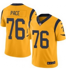 Nike Rams #76 Orlando Pace Gold Mens Stitched NFL Limited Rush Jersey