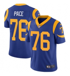 Nike Rams #76 Orlando Pace Royal Blue Alternate Mens Stitched NFL Vapor Untouchable Limited Jersey