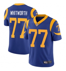 Nike Rams #77 Andrew Whitworth Royal Blue Alternate Mens Stitched NFL Vapor Untouchable Limited Jersey