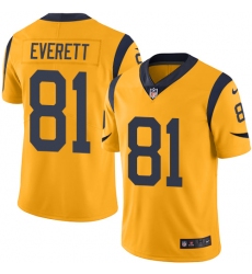 Nike Rams #81 Gerald Everett Gold Mens Stitched NFL Limited Rush Jersey