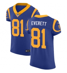 Nike Rams #81 Gerald Everett Royal Blue Alternate Mens Stitched NFL Vapor Untouchable Elite Jersey