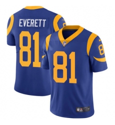 Nike Rams #81 Gerald Everett Royal Blue Alternate Mens Stitched NFL Vapor Untouchable Limited Jersey