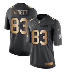 Nike Rams #83 Gerald Everett Black Mens Stitched NFL Limited Gold Salute To Service Jersey