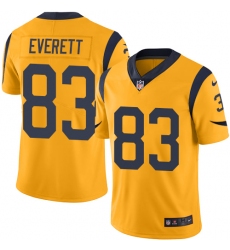 Nike Rams #83 Gerald Everett Gold Mens Stitched NFL Limited Rush Jersey