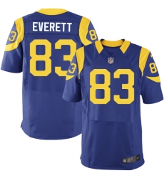 Nike Rams #83 Gerald Everett Royal Blue Alternate Mens Stitched NFL Elite Jersey