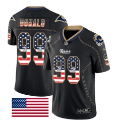 Nike Rams #99 Aaron Donald Black Men Stitched NFL Limited Rush USA Flag Jersey