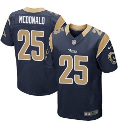 Nike St Louis Rams #25 T J  McDonald Navy Blue Team Color Mens Stitched NFL Elite Jersey