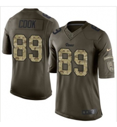 Nike St  Louis Rams #89 Jared Cook Green Men 27s Stitched NFL Limited Salute to Service Jersey