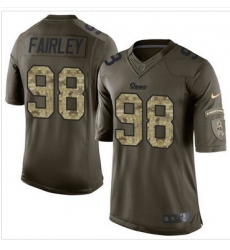 Nike St  Louis Rams #98 Nick Fairley Green Men 27s Stitched NFL Limited Salute to Service Jersey