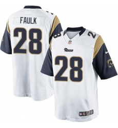 Nike White Mens NFL #28 St. Louis Rams Marshall Faulk Elite Home Jersey