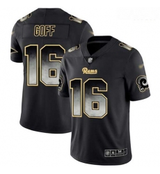 Rams 16 Jared Goff Black Men Stitched Football Vapor Untouchable Limited Smoke Fashion Jersey