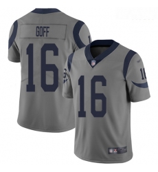 Rams 16 Jared Goff Gray Men Stitched Football Limited Inverted Legend Jersey