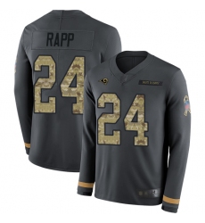 Rams 24 Taylor Rapp Anthracite Salute to Service Men Stitched Football Limited Therma Long Sleeve Jersey