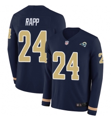 Rams 24 Taylor Rapp Navy Blue Team Color Men Stitched Football Limited Therma Long Sleeve Jersey