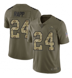 Rams 24 Taylor Rapp Olive Camo Men Stitched Football Limited 2017 Salute To Service Jersey