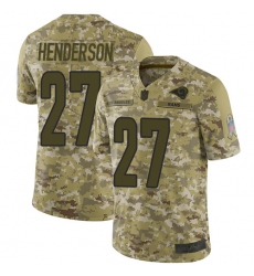 Rams 27 Darrell Henderson Camo Men Stitched Football Limited 2018 Salute To Service Jersey