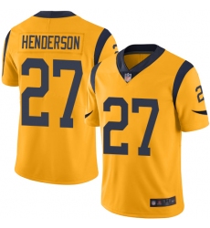 Rams 27 Darrell Henderson Gold Men Stitched Football Limited Rush Jersey