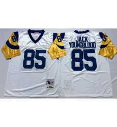 Rams 85 Jack Youngblood White Throwback Jersey