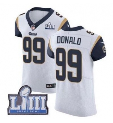 Rams 99 Donald white jersey stitched Super Bowl Patch