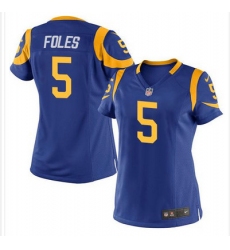 Nike Rams #5 Nick Foles Royal Blue Alternate Womens Stitched NFL Elite Jersey