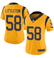 Nike Rams 58 Cory Littleton Gold Womens Stitched NFL Limited Rush Jersey