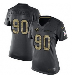 Nike Rams #90 Michael Brockers Black Womens Stitched NFL Limited 2016 Salute to Service Jersey