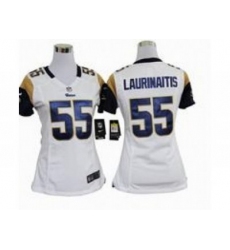 Nike Women NFL St. Louis Rams #55 James Laurinaitis White Jerseys