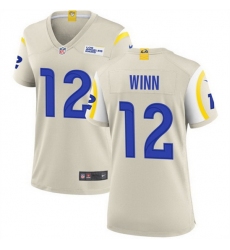 Women Los Angeles Rams 12 Dresser Winn Bone Stitched Game Jersey 28Run Small 29