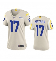 Women Los Angeles Rams 17 Baker Mayfield Bone Stitched Game Jersey