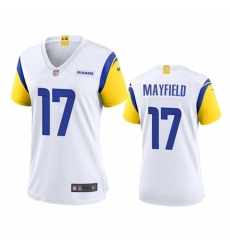 Women Los Angeles Rams 17 Baker Mayfield White Stitched Game Jersey