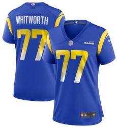 Women Nike Los Angeles Rams 77 Andrew Whitworth Blue Vapor Untouchable Limited Jersey