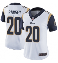 Women Rams 20 Jalen Ramsey White Stitched Football Vapor Untouchable Limited Jersey