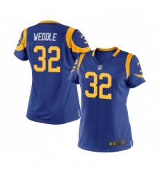 Womens Los Angeles Rams 32 Eric Weddle Game Royal Blue Alternate Football Jersey