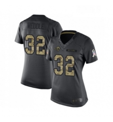 Womens Los Angeles Rams 32 Eric Weddle Limited Black 2016 Salute to Service Football Jersey