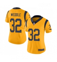 Womens Los Angeles Rams 32 Eric Weddle Limited Gold Rush Vapor Untouchable Football Jersey