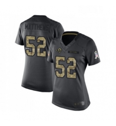 Womens Los Angeles Rams 52 Clay Matthews Limited Black 2016 Salute to Service Football Jersey