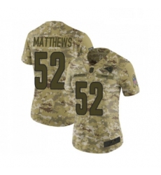 Womens Los Angeles Rams 52 Clay Matthews Limited Camo 2018 Salute to Service Football Jersey
