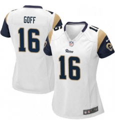 Womens Nike Los Angeles Rams 16 Jared Goff Game White NFL Jersey