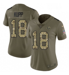 Womens Nike Los Angeles Rams 18 Cooper Kupp Limited OliveCamo 2017 Salute to Service NFL Jersey