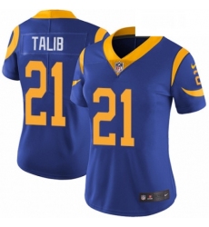 Womens Nike Los Angeles Rams 21 Aqib Talib Royal Blue Alternate Vapor Untouchable Limited Player NFL Jersey