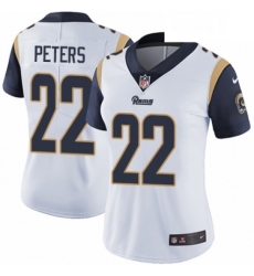 Womens Nike Los Angeles Rams 22 Marcus Peters White Vapor Untouchable Limited Player NFL Jersey