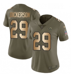 Womens Nike Los Angeles Rams 29 Eric Dickerson Limited OliveGold 2017 Salute to Service NFL Jersey