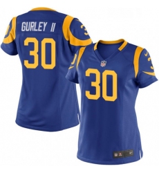 Womens Nike Los Angeles Rams 30 Todd Gurley Game Royal Blue Alternate NFL Jersey