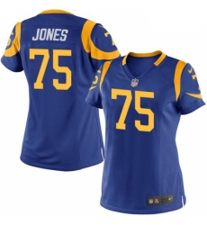 Women's Nike Los Angeles Rams #75 Deacon Jones Game Royal Blue Alternate NFL Jersey