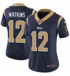 Womens Nike Rams #12 Sammy Watkins Navy Blue Team Color  Stitched NFL Vapor Untouchable Limited Jersey