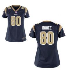 Women's Nike St. Louis Rams 80 Isaac Bruce Game Navy Blue Team Color Home NFL Jersey