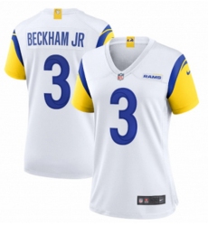 Women's White Los Angeles Rams #3 Odell Beckham Jr. Vapor Untouchable Limited Stitched White Jersey