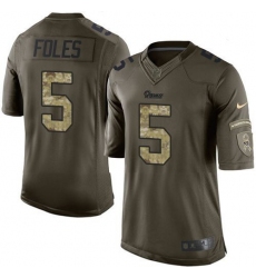Nike Rams #5 Nick Foles Green Youth Stitched NFL Limited Salute to Service Jersey